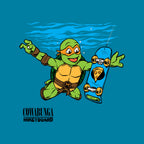 Neverboard – Music Graphic T-Shirt design artwork for turquoise graphic T-shirt