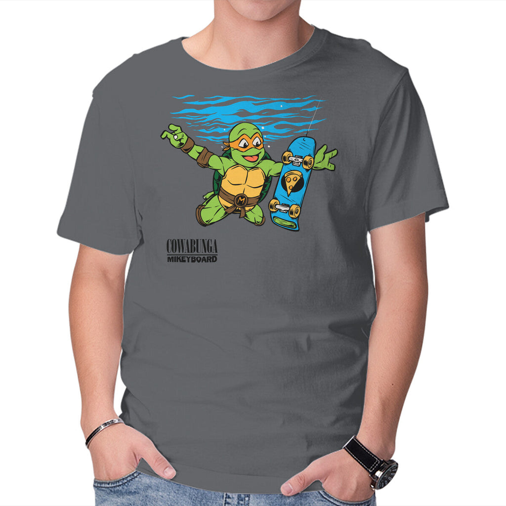Neverboard – Music Graphic T-Shirt in charcoal, product display