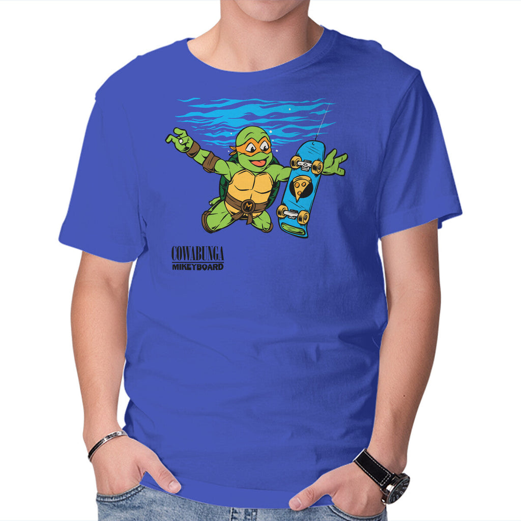 Neverboard – Music Graphic T-Shirt in royal blue, product display