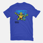 Neverboard – Music Graphic T-Shirt in royal blue, flat-lay product view