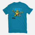 Neverboard – Music Graphic T-Shirt in turquoise, flat-lay product view