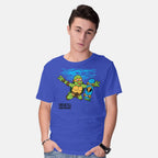 Model wearing royal blue Neverboard – Music Graphic T-Shirt