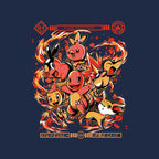 Fire Starters – Anime Graphic T-Shirt design artwork for navy graphic T-shirt