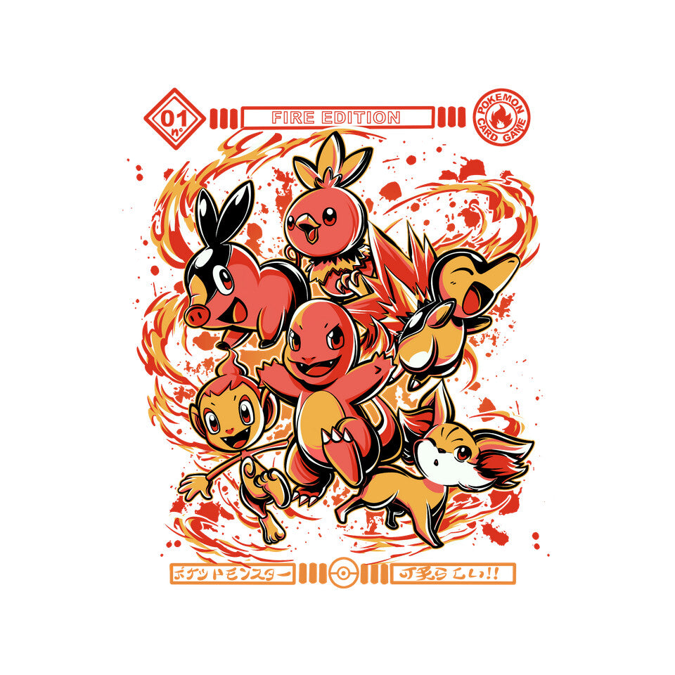 Fire Starters – Anime Graphic T-Shirt design artwork for white graphic T-shirt