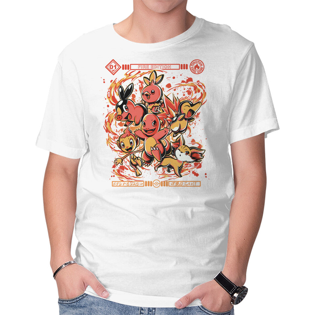 Fire Starters – Anime Graphic T-Shirt in white, product display