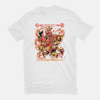 Fire Starters – Anime Graphic T-Shirt in white, flat-lay product view