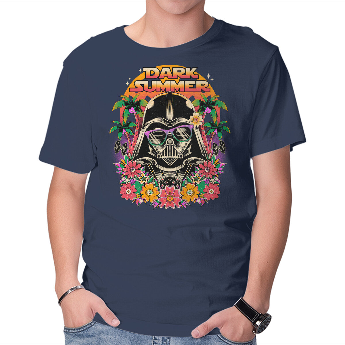 Dark Summer – Sci-Fi Graphic T-Shirt in navy, product display