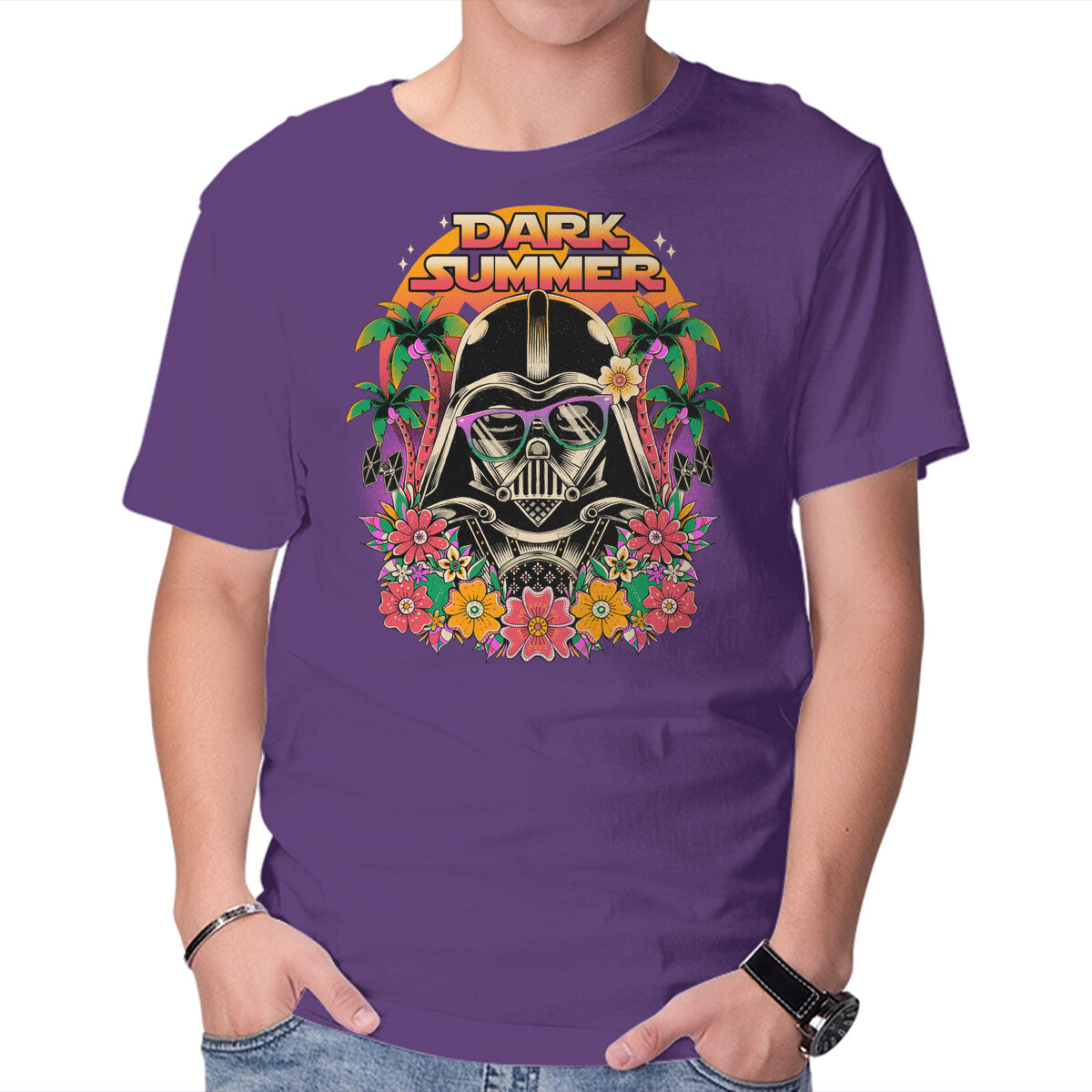 Dark Summer – Sci-Fi Graphic T-Shirt in purple, product display