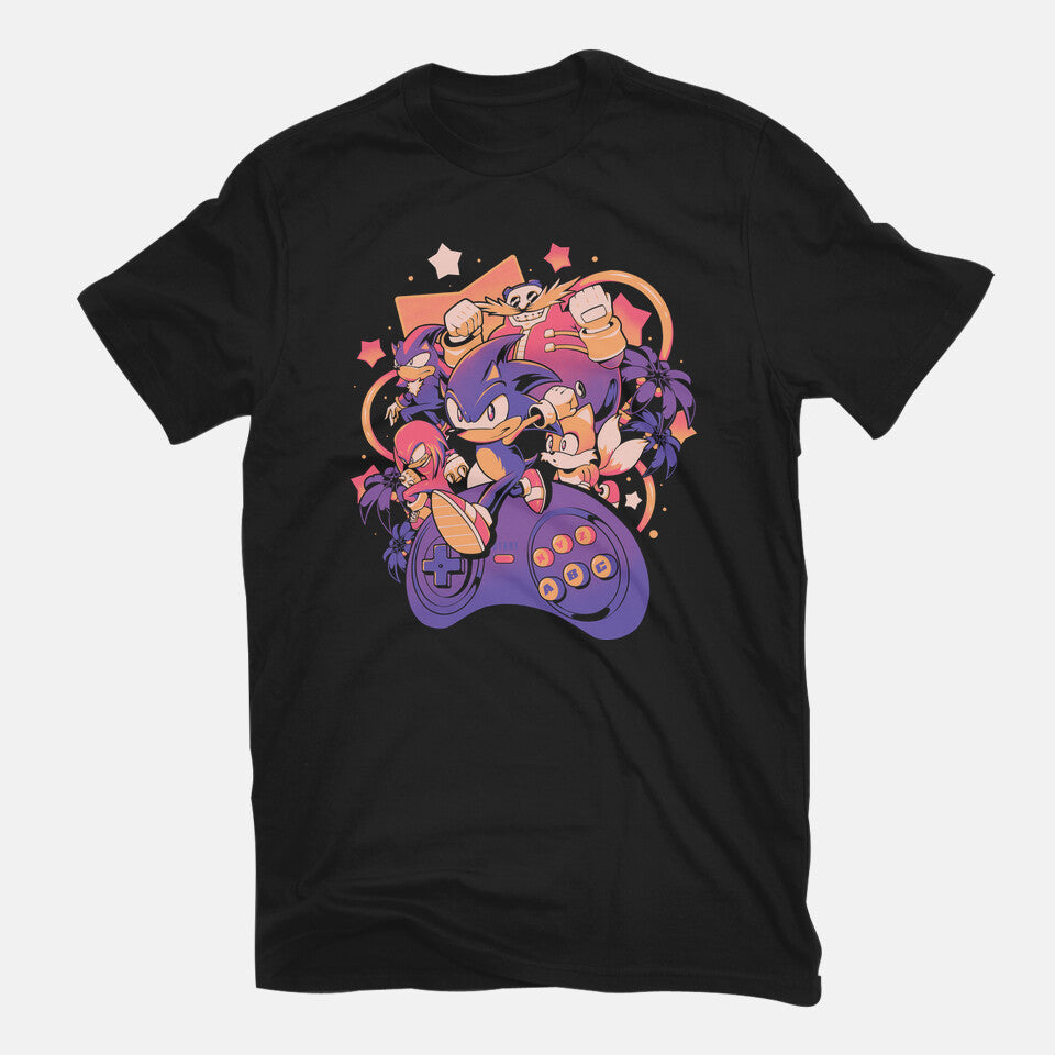 Gotta Play Fast – Gaming Graphic T-Shirt in black, flat-lay product view