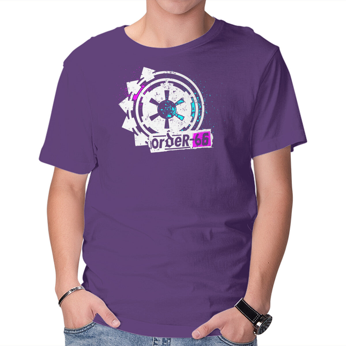 Execute Order 66 – Sci-Fi Graphic T-Shirt in purple, product display