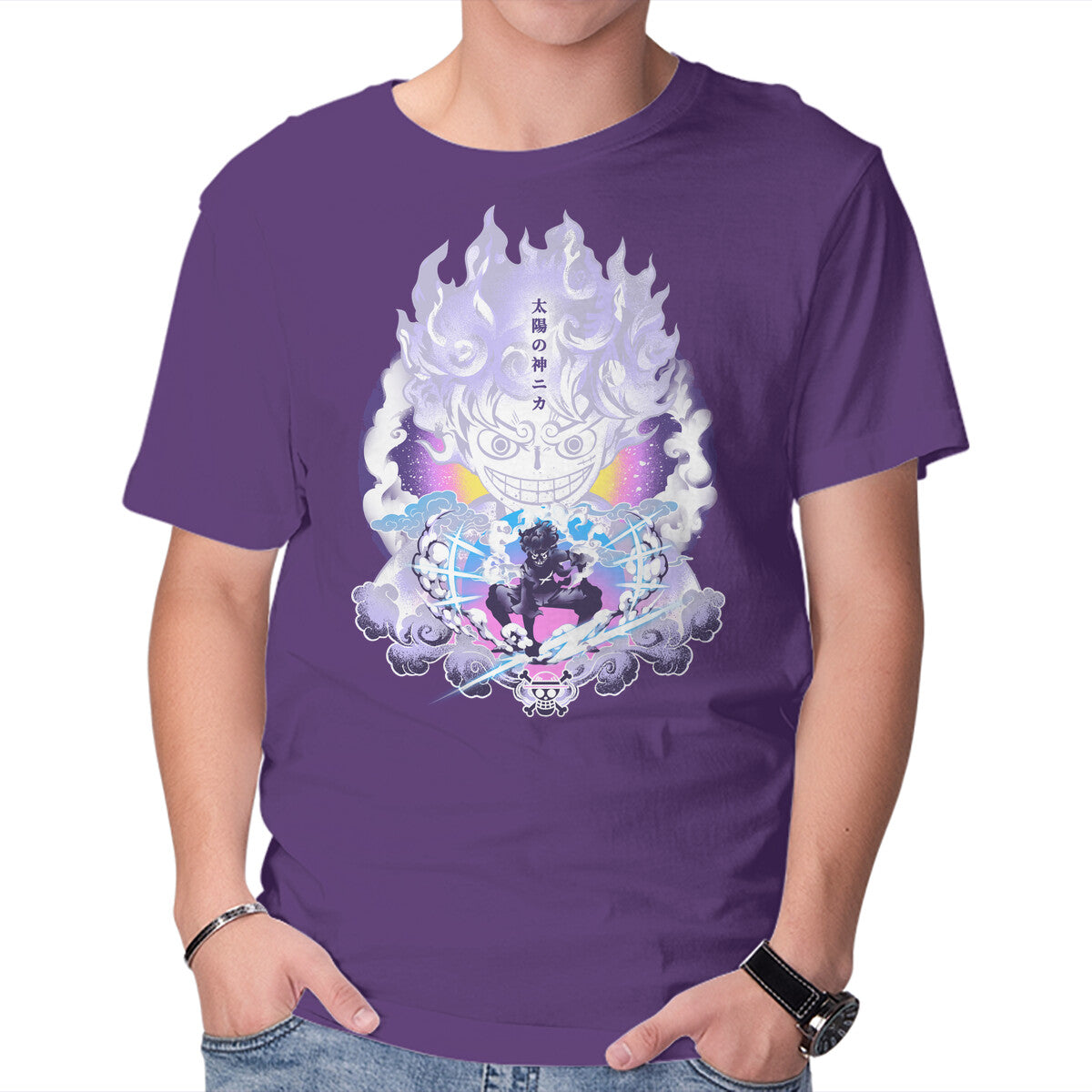 Awakening Gear Five – Anime Graphic T-Shirt in purple, product display