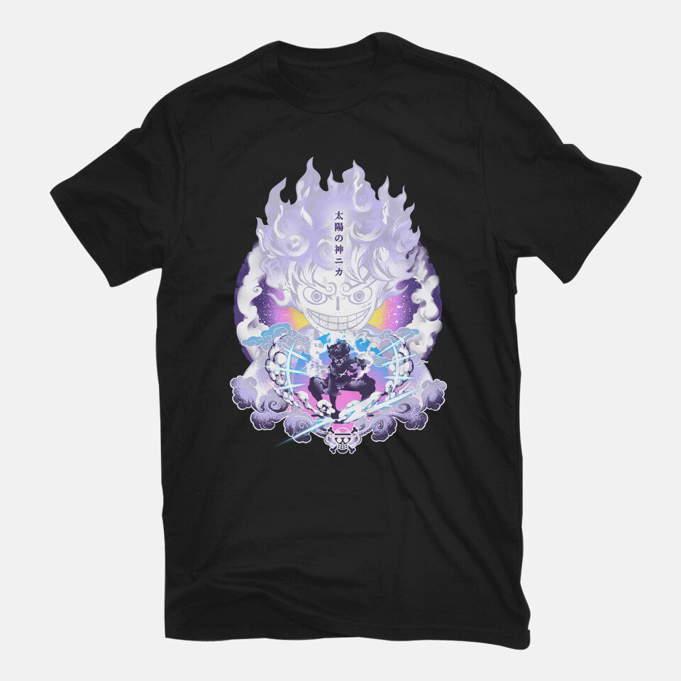 Awakening Gear Five – Anime Graphic T-Shirt in black, flat-lay product view