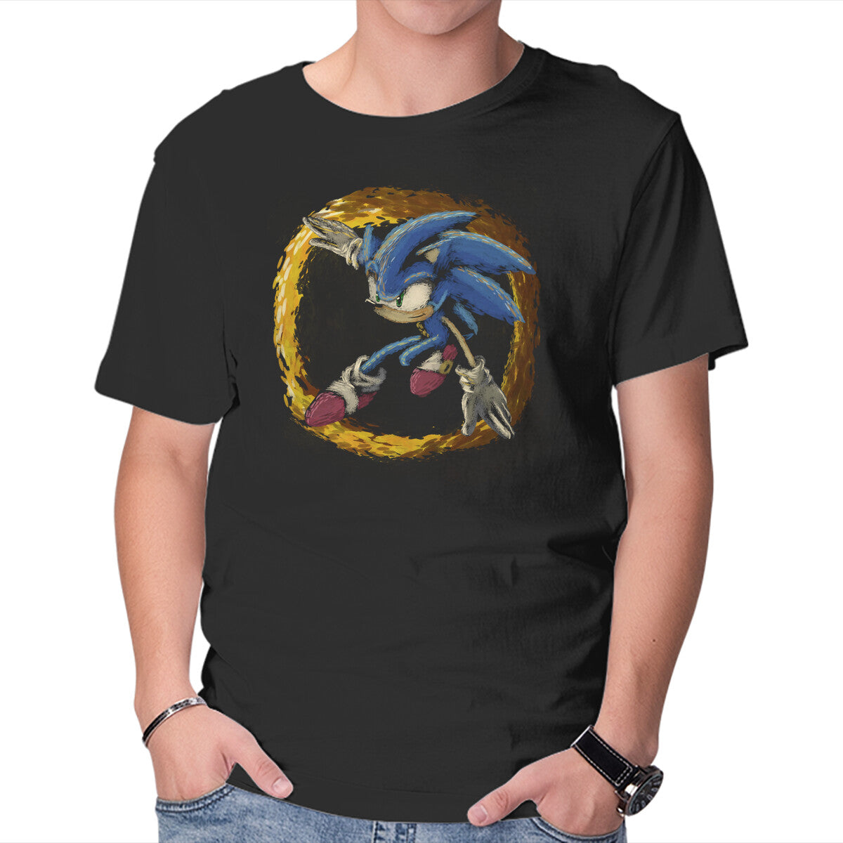 Runner's Paint – Gaming Graphic T-Shirt in black, product display
