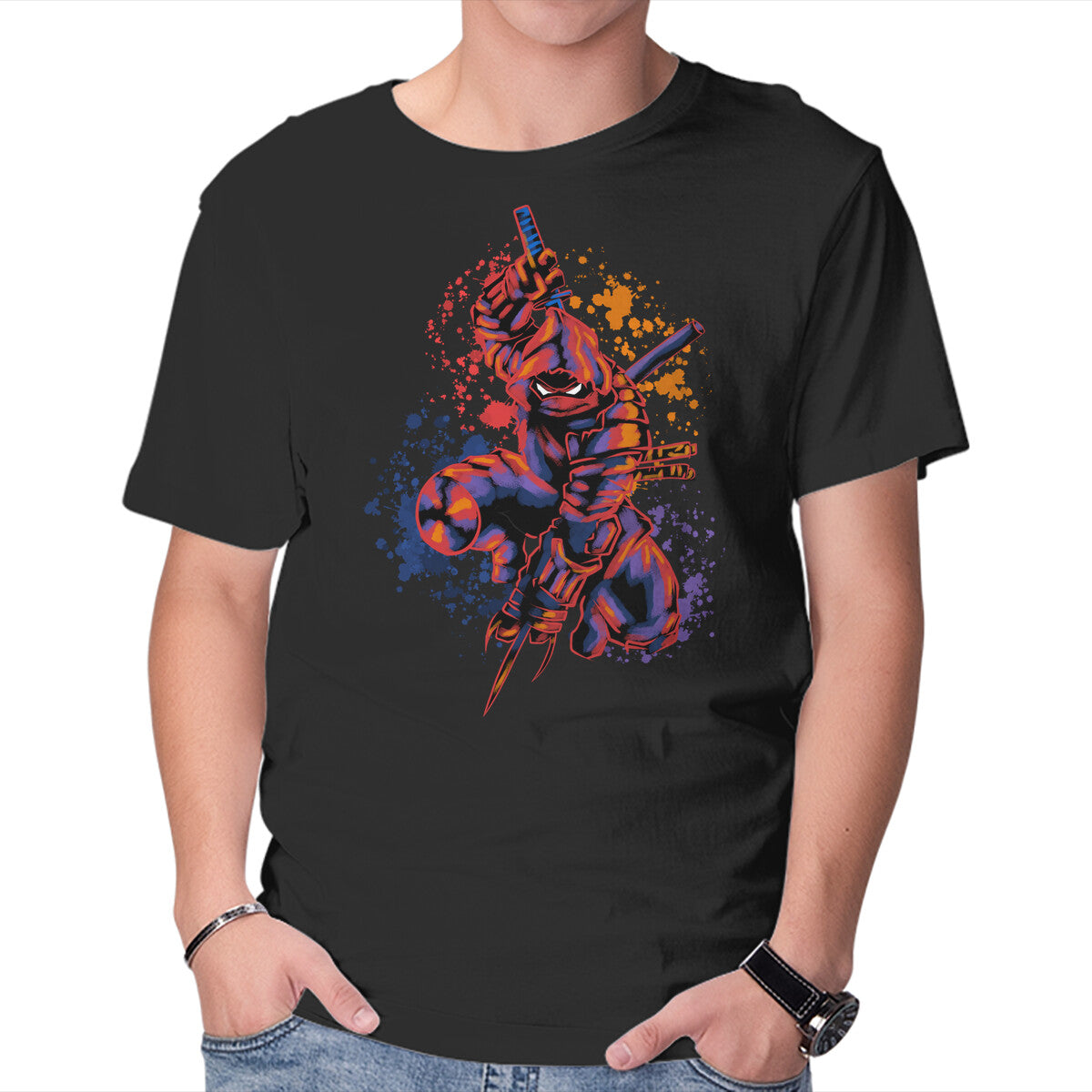 Ronin Color Graphic T-Shirt in black, product display