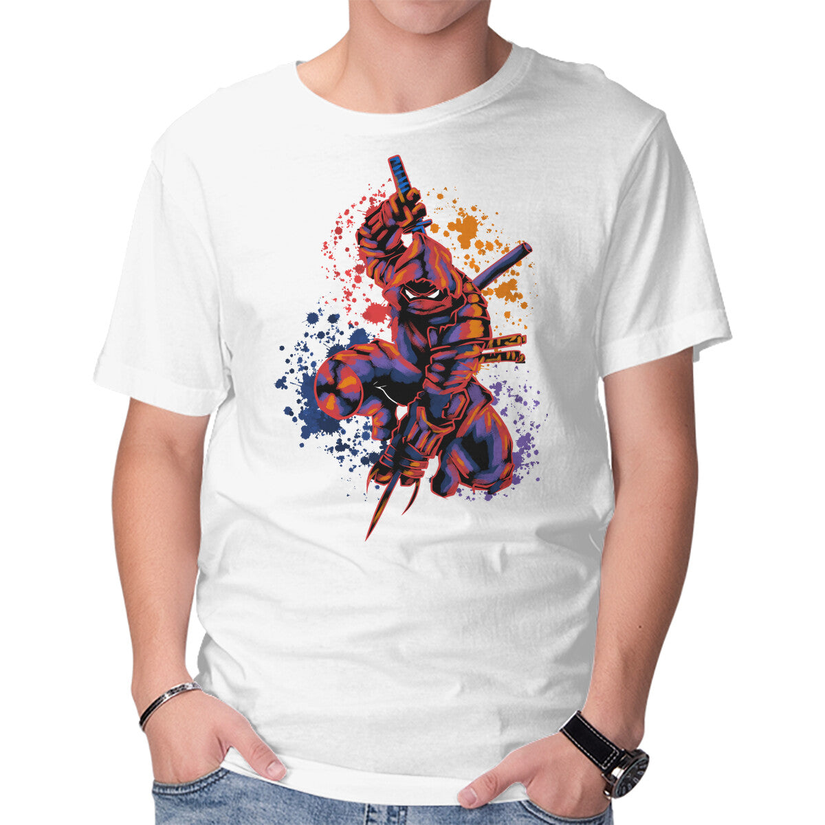 Ronin Color Graphic T-Shirt in white, product display