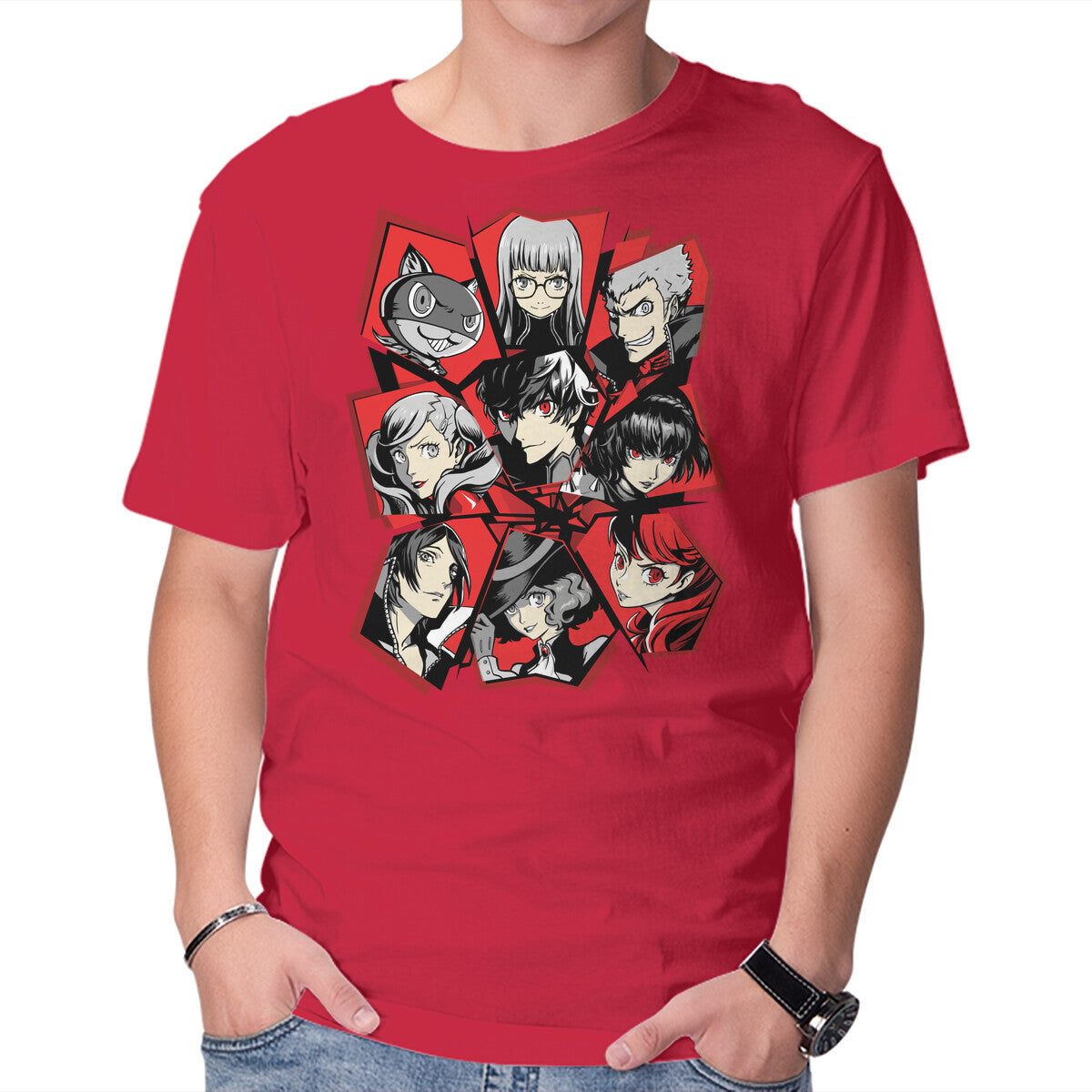 All Out Attack – Anime Graphic T-Shirt in red, product display