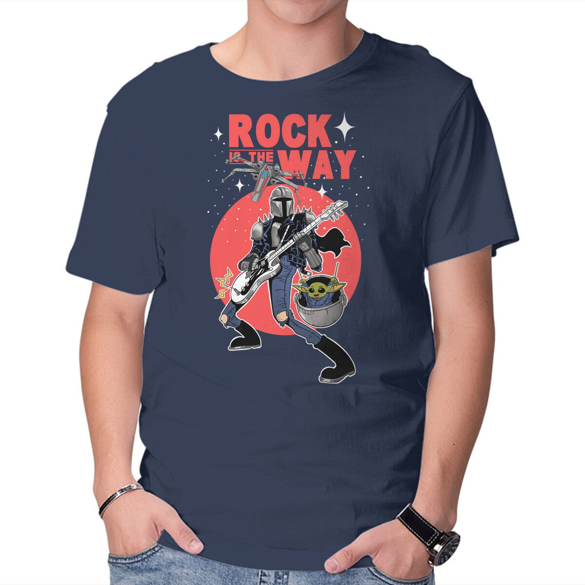 Rock Is The Way – Sci-Fi Graphic T-Shirt in navy, product display