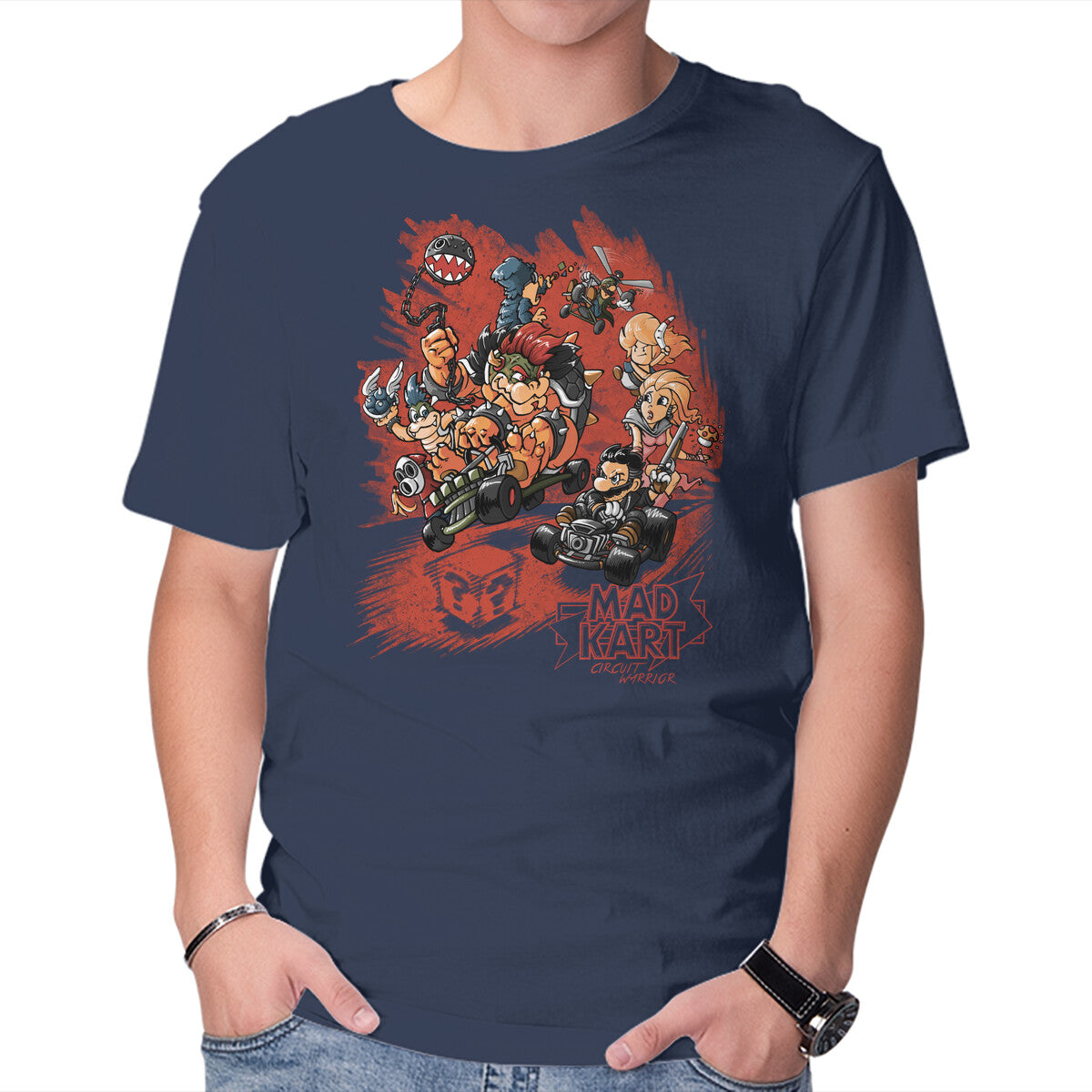 Mad Kart – Gaming Graphic T-Shirt in navy, product display
