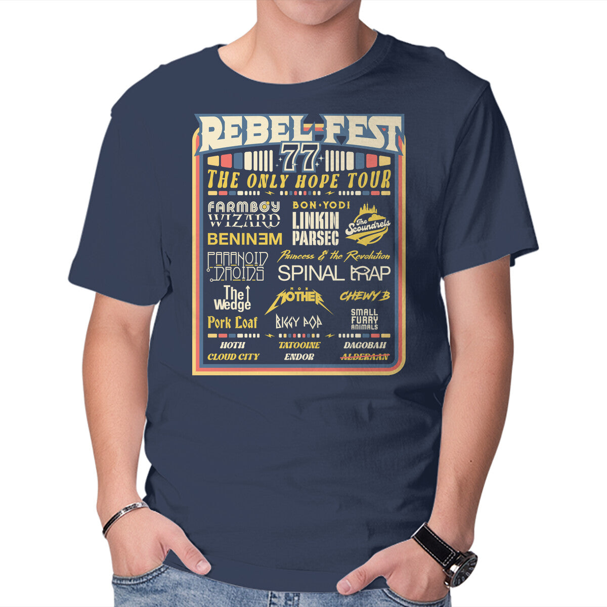 Rebel Fest – Sci-Fi Graphic T-Shirt in navy, product display