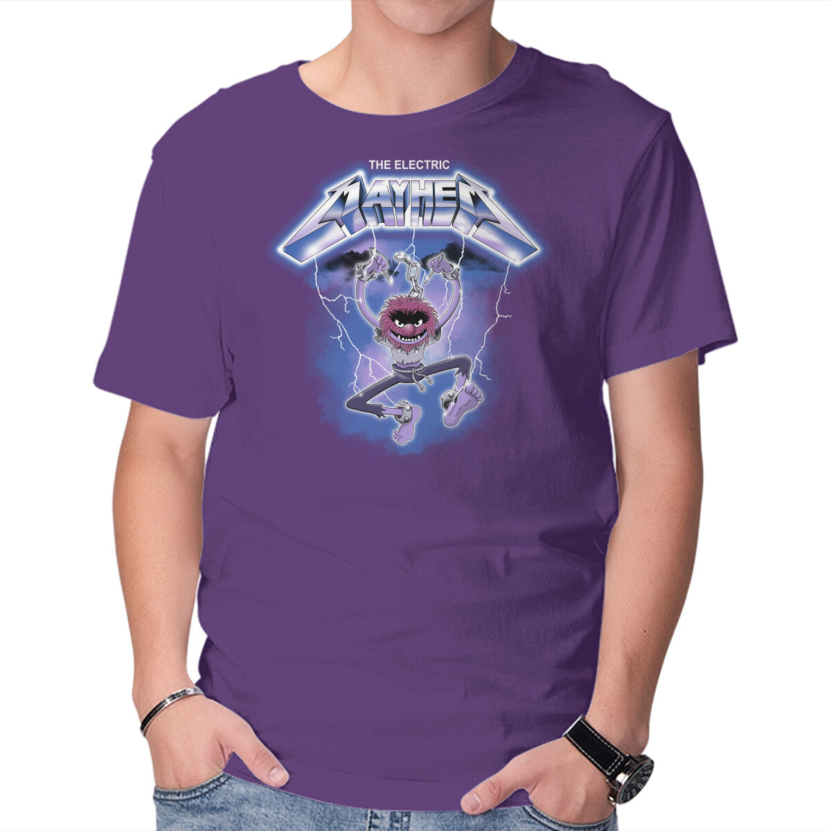 Mayhem – Music Graphic T-Shirt in purple, product display