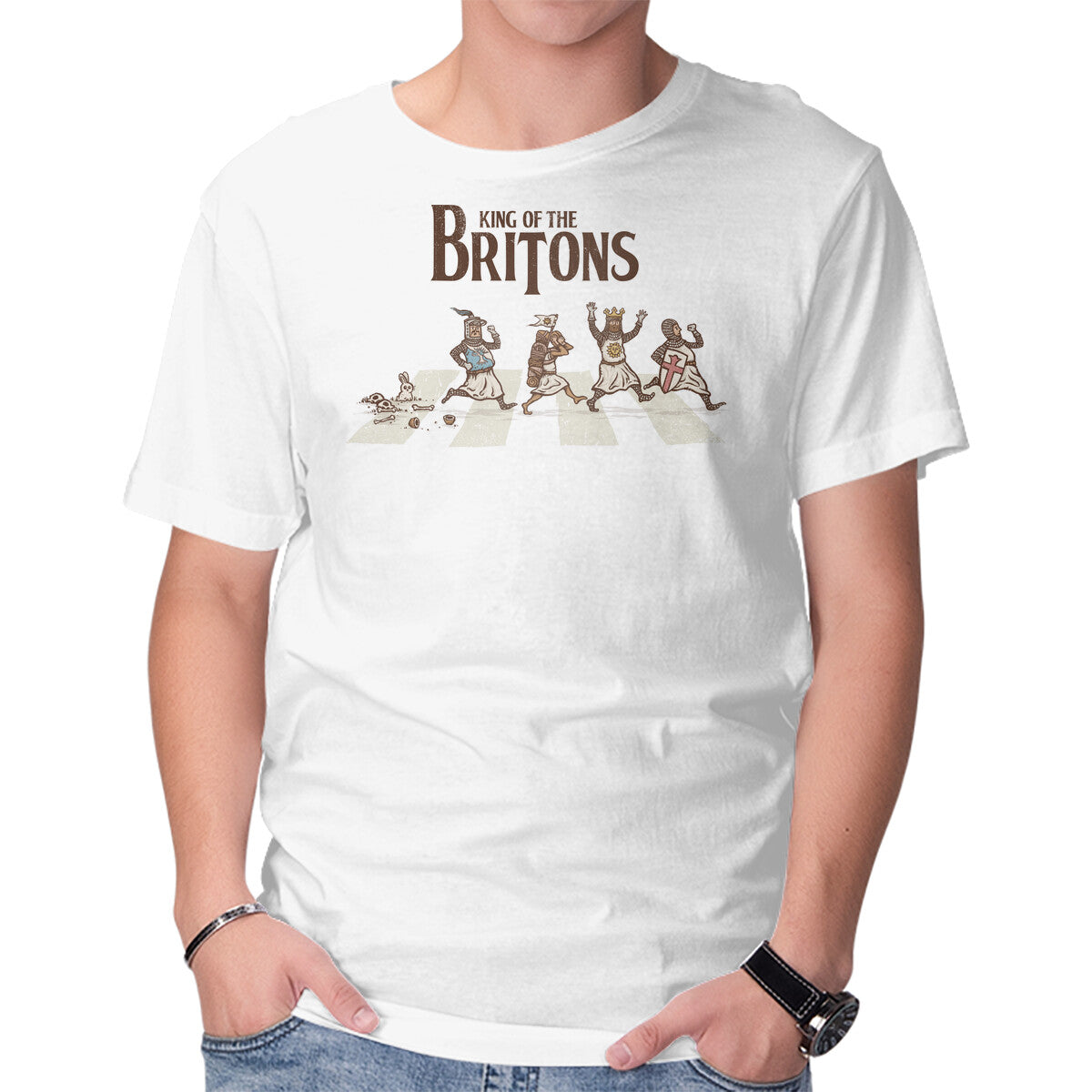 King Of The Britons – Music Graphic T-Shirt in white, product display