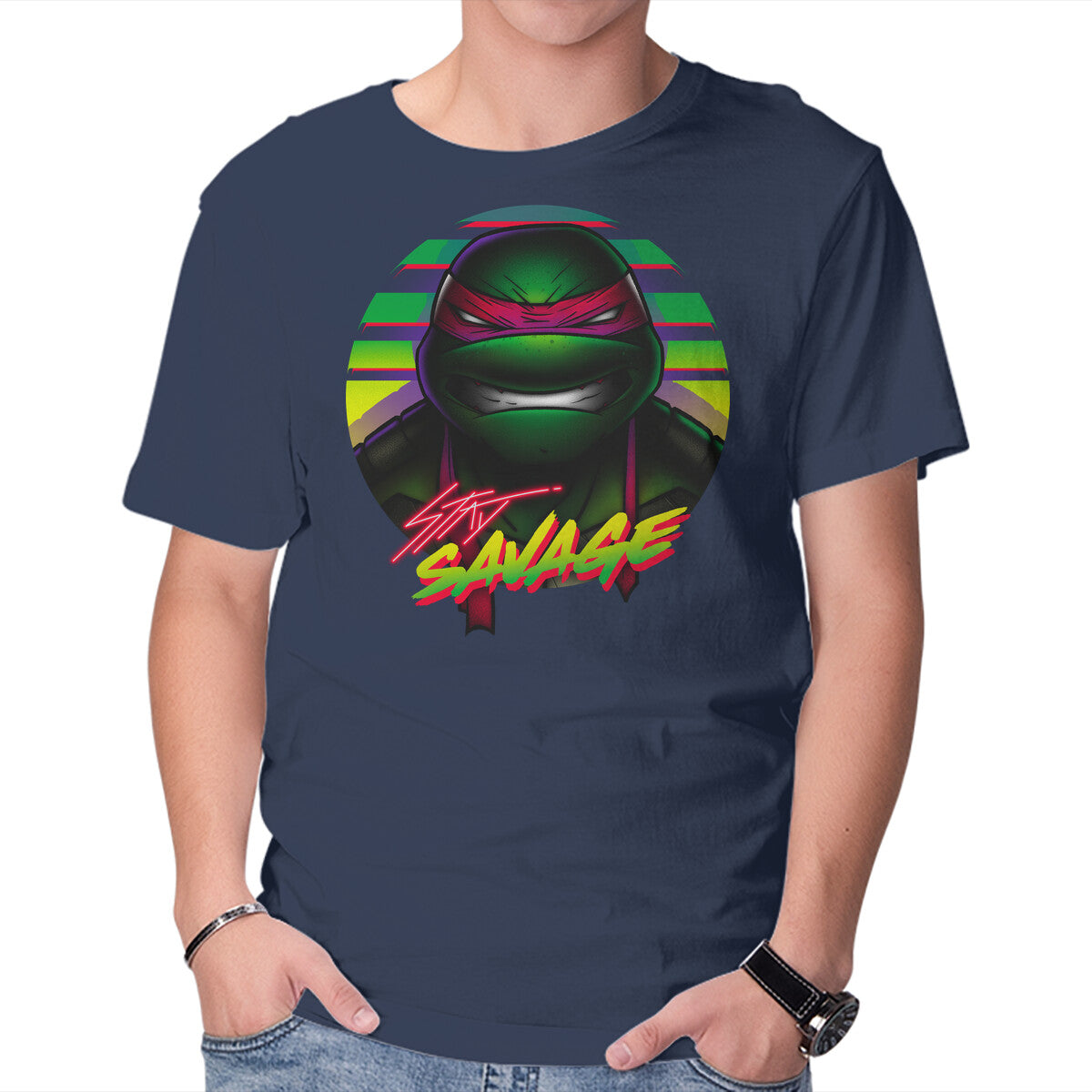 Stay Savage Turtle Graphic T-Shirt in navy, product display