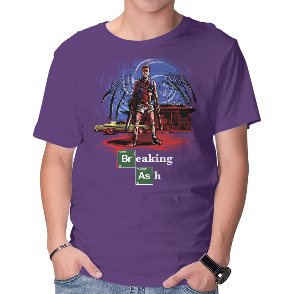 Breaking Ash – Horror Graphic T-Shirt in purple, product display