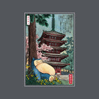 Taking A Nap In Japan – Anime Graphic T-Shirt design artwork for charcoal graphic T-shirt