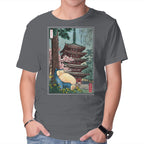 Taking A Nap In Japan – Anime Graphic T-Shirt in charcoal, product display