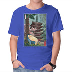 Taking A Nap In Japan – Anime Graphic T-Shirt in royal blue, product display