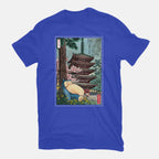 Taking A Nap In Japan – Anime Graphic T-Shirt in royal blue, flat-lay product view