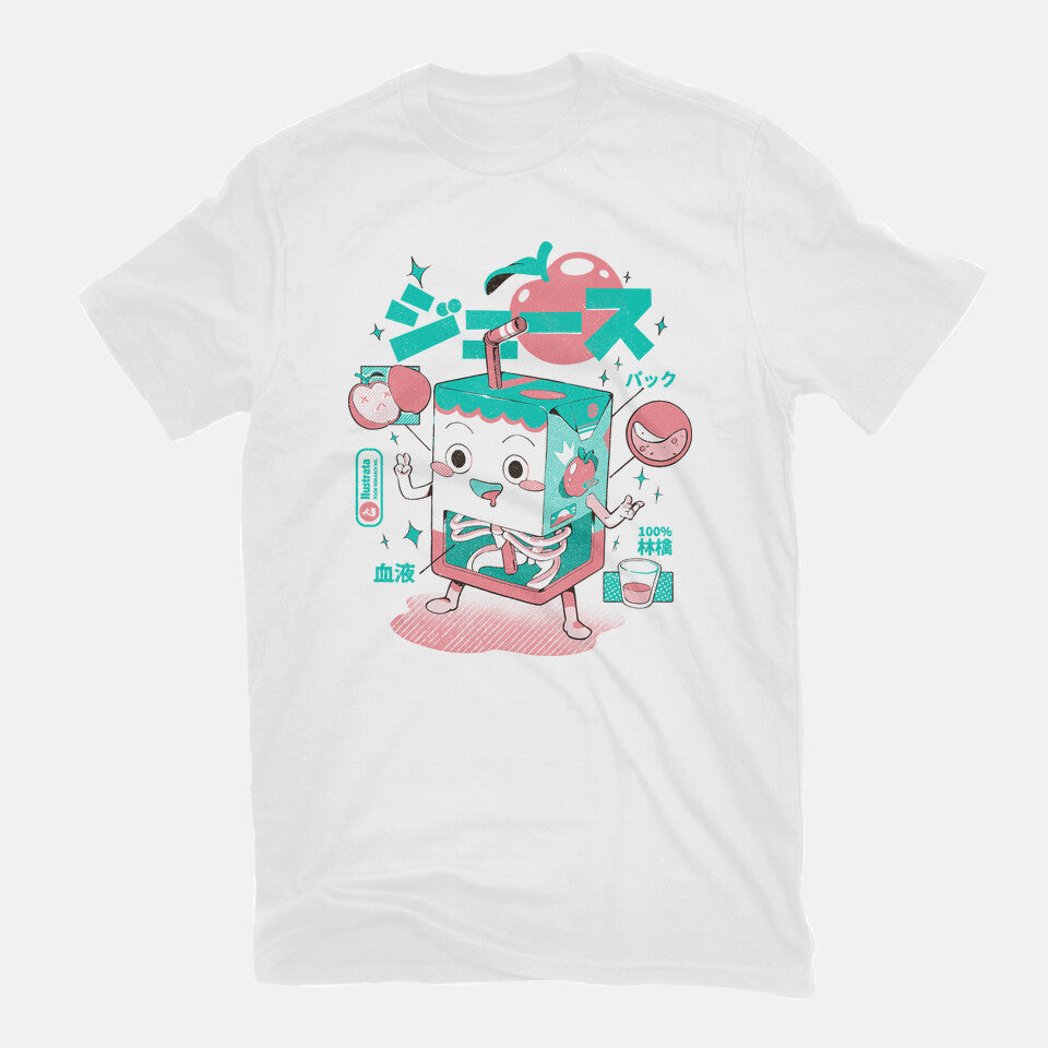 Ringo Juice Anatomy – Retro Graphic T-Shirt in white, flat-lay product view