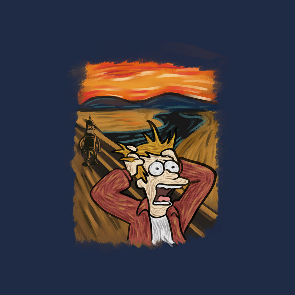 Wrong Time – Sci-Fi Graphic T-Shirt design artwork for navy graphic T-shirt