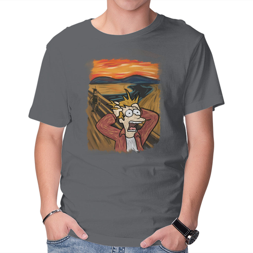 Wrong Time – Sci-Fi Graphic T-Shirt in charcoal, product display