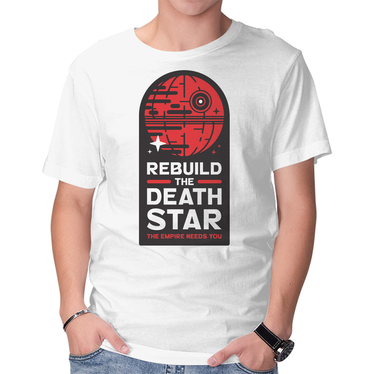 The Empire Needs You – Sci-Fi Graphic T-Shirt in white, product display