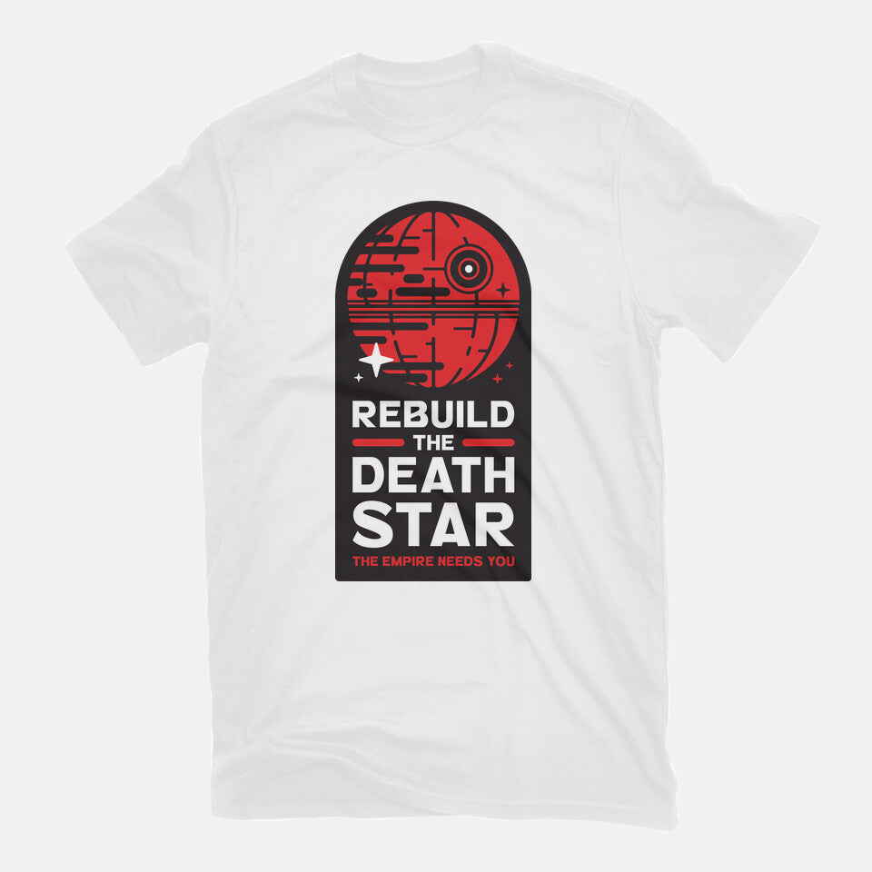 The Empire Needs You – Sci-Fi Graphic T-Shirt in white, flat-lay product view