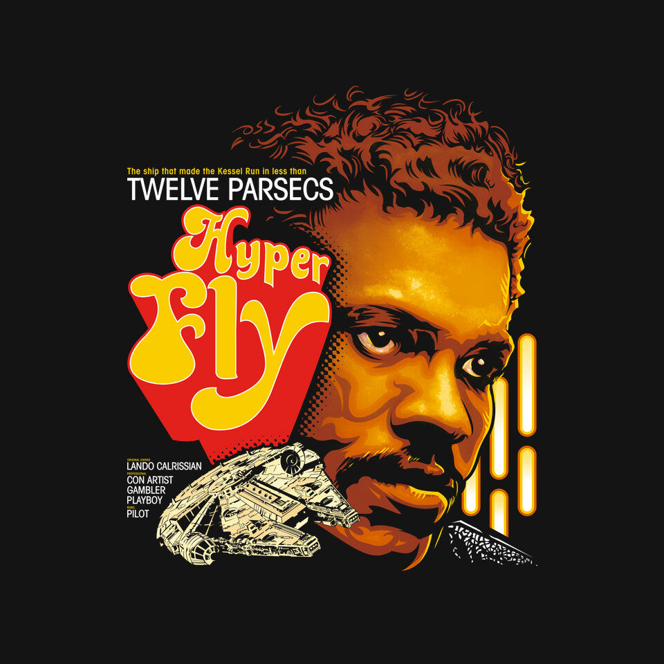 Hyper Fly – Sci-Fi Graphic T-Shirt design artwork for black graphic T-shirt