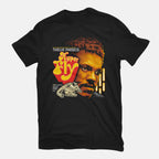 Hyper Fly – Sci-Fi Graphic T-Shirt in black, flat-lay product view