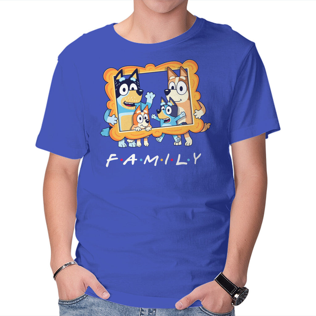 Family Friends – Dog Graphic T-Shirt in royal blue, product display