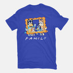Family Friends – Dog Graphic T-Shirt in royal blue, flat-lay product view