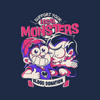 Support Your Local Vampire – Halloween Graphic T-Shirt design artwork for navy graphic T-shirt