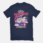 Support Your Local Vampire – Halloween Graphic T-Shirt in navy, flat-lay product view