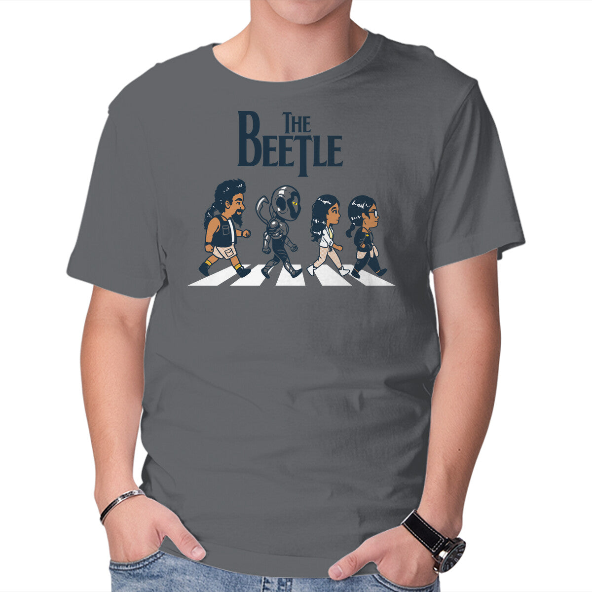 Blue Abbey – Music Graphic T-Shirt in charcoal, product display