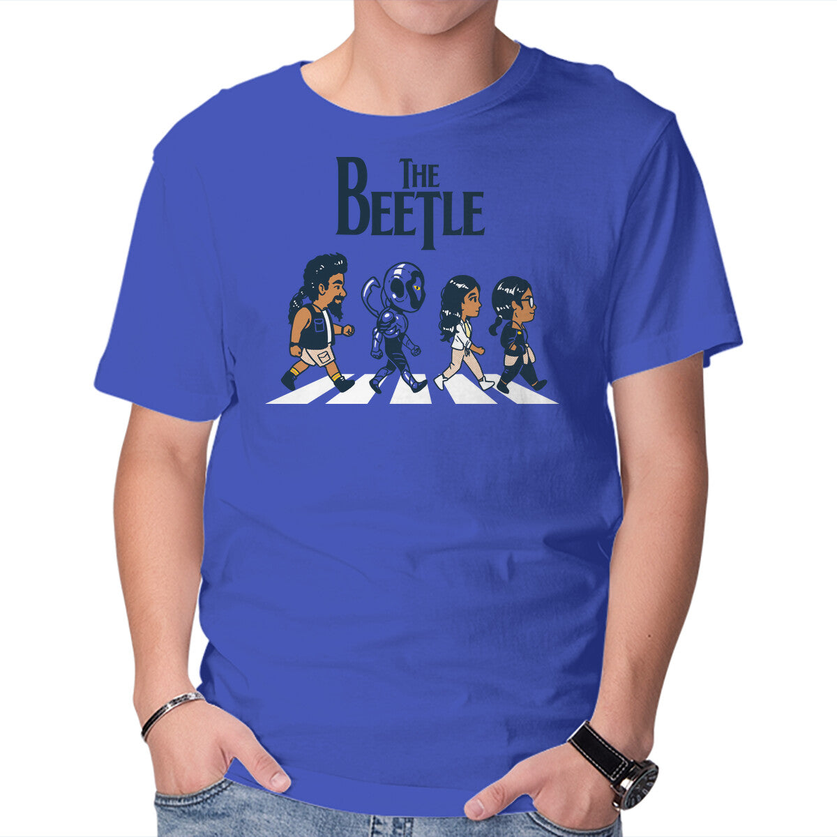 Blue Abbey – Music Graphic T-Shirt in royal blue, product display