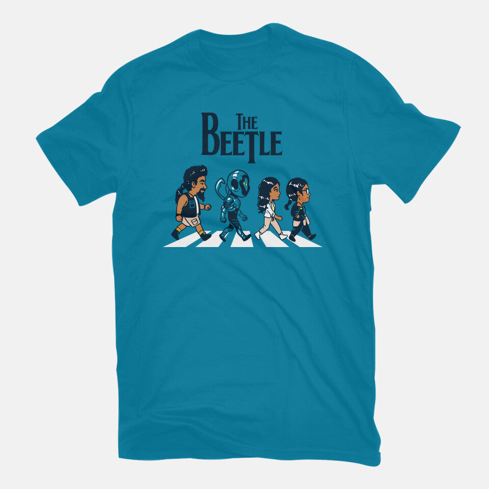 Blue Abbey – Music Graphic T-Shirt in turquoise, flat-lay product view
