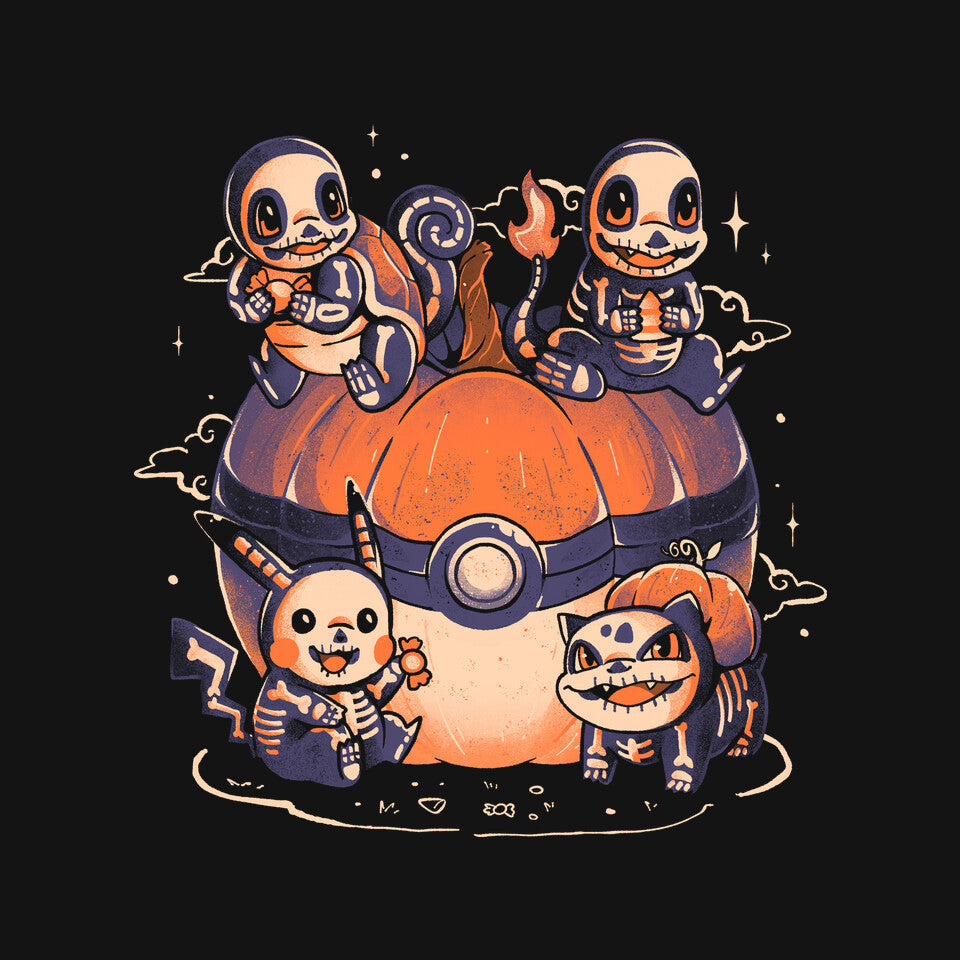 Pokeween – Halloween Graphic T-Shirt design artwork for black graphic T-shirt