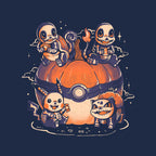 Pokeween – Halloween Graphic T-Shirt design artwork for navy graphic T-shirt