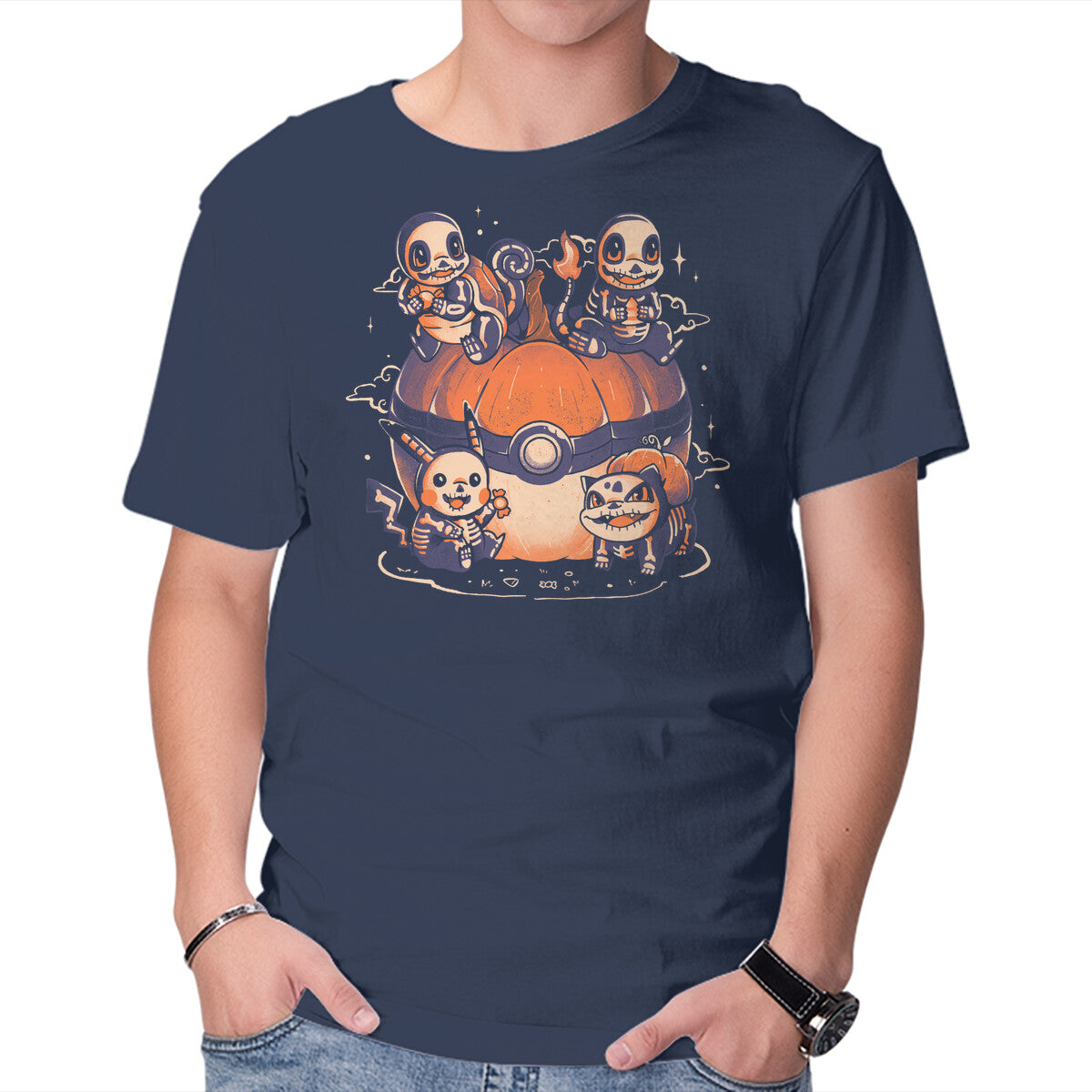 Pokeween – Halloween Graphic T-Shirt in navy, product display