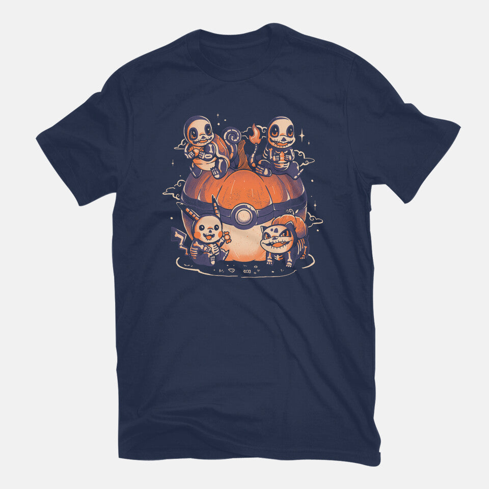 Pokeween – Halloween Graphic T-Shirt in navy, flat-lay product view