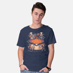 Model wearing navy Pokeween – Halloween Graphic T-Shirt